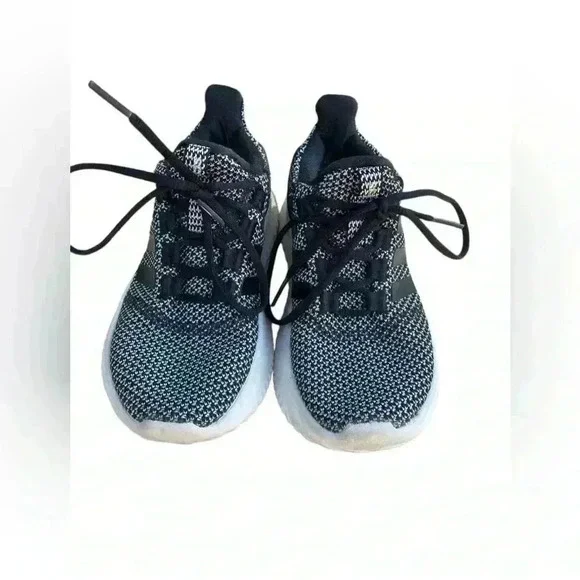 Adidas kids Cloudfoam Pure Running Sneakers Black White AQ1689 Kids Sz 1.5 used - Picture 4 of 9